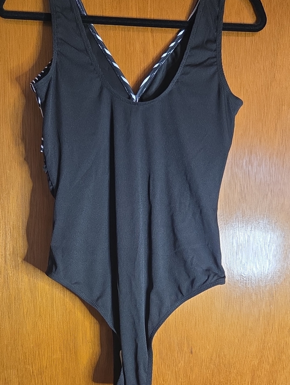 Black And White One Piece Swimsuit - Picture 4 of 8
